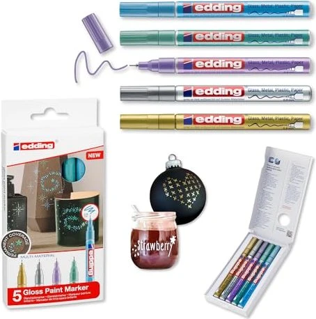 edding 780 Glanzlackmarker metallic sortiert, 5er-Set