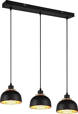 Trio Punch Pendelleuchte 3-flammig schwarz matt