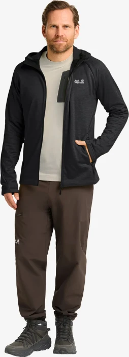 Jack Wolfskin Peak District Hooded FZ Jacke schwarz (Herren)