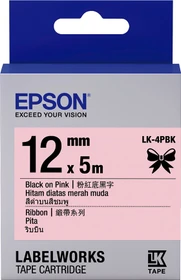 Epson LK-4PBK Beschriftungsband, 12mm, schwarz/rosa