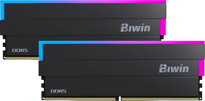 Biwin Black Opal DW100 RGB Black UDIMM 32GB Kit, DDR5-6000, CL28-35-35-72, 1RX8