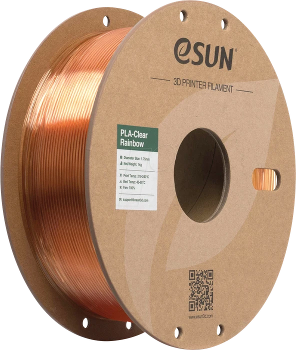 eSUN PLA Clear, gelbrosa, Spule, 1.00kg