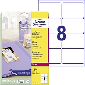 Avery-Zweckform Etiketten mit Spezialbeschichtung, 99.1x67.7mm, weiß, 40 Blatt (320 Etiketten)