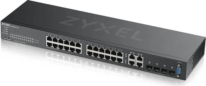 Zyxel GS2220 Rackmount Gigabit Managed Switch, 24x RJ-45, 4x RJ-45/SFP