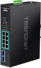TRENDnet TI Hardened Industrial Railmount Gigabit Switch, 8x RJ-45, 2x SFP, 240W PoE+ (TI-PGM102)