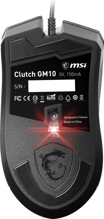 MSI Clutch GM10 Gaming Mouse schwarz, USB