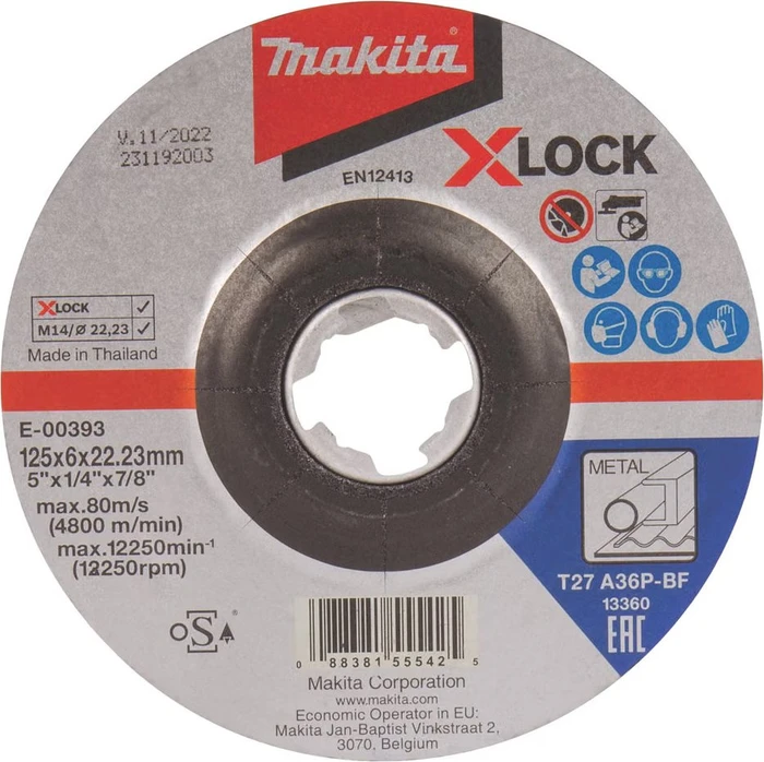 Makita X-LOCK A36P Schleifscheibe KA36P, 125x6x22.23mm, 1 Stück