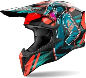 Airoh Wraaap Cyber schwarz/orange/blau