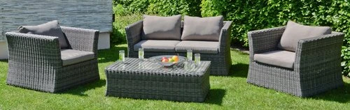 Garden Pleasure Avila Lounge-Set grau, 4-tlg.