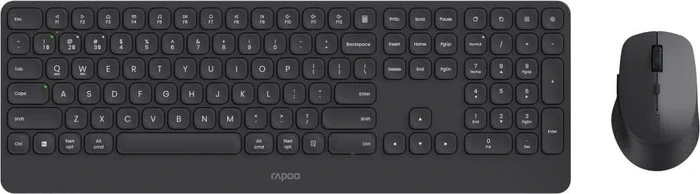 Rapoo 9390M Multi-mode Wireless Optical Combo Set, schwarz, USB/Bluetooth, DE (13098)
