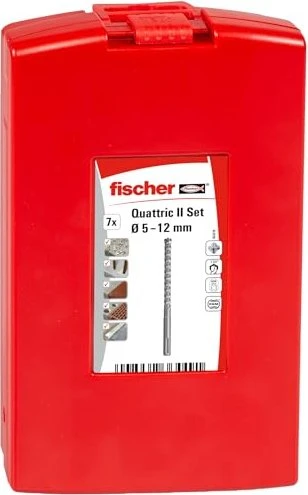 fischer Quattric II 8/50/115 SDS-plus Hammerbohrer-Sortiment inkl. Werkzeugbox, 7-tlg.