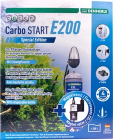 Dennerle Carbo START E200 Komplett-Set Special Edition, Präzisions-Druckminderer für Einweg CO2 Druckflaschen, mit Magnetventil