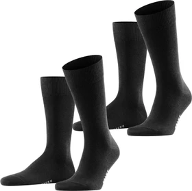 Falke Happy Socken schwarz, 2 Paare (Herren)