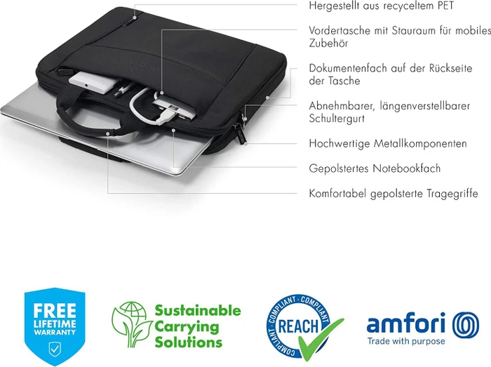 Dicota Eco Slim Case Base 13-14.1" Notebooktasche schwarz