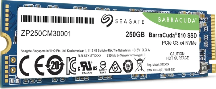 Seagate BarraCuda 510 SSD 250GB, M.2 2280 / M-Key / PCIe 3.0 x4