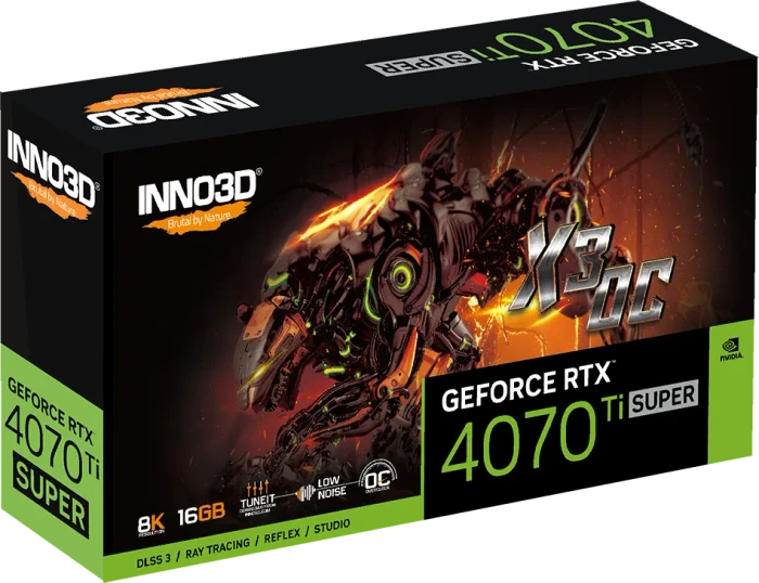INNO3D GeForce RTX 4070 Ti SUPER X3 OC, 16GB GDDR6X, HDMI, 3x DP