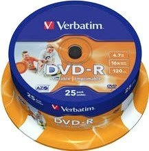 Verbatim DVD-R 4.7GB, 16x, 25er Spindel, printable