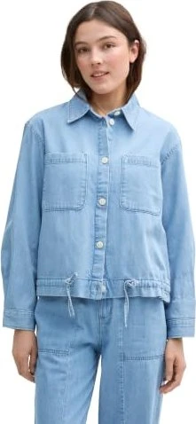 Tom Tailor Lightweight Kordelzug Jeansjacke used bleached/blue denim (Damen)