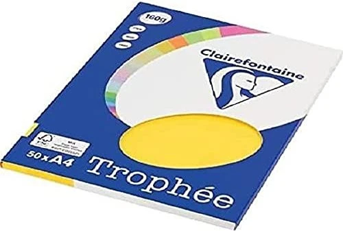 Clairefontaine Trophée Universalpapier matt kanariengelb, A4, 160g/m², 100 Blatt