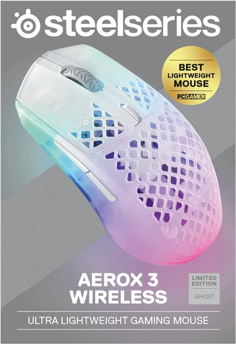 SteelSeries Aerox 3 Wireless Ghost weiß/transparent, USB/Bluetooth