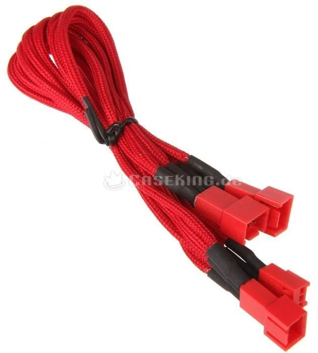 BitFenix 3-Pin auf 3x 3-Pin Verteiler, sleeved, 60cm, rot