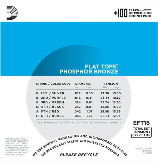 D'Addario Phosphor Bronze Flat Tops Light