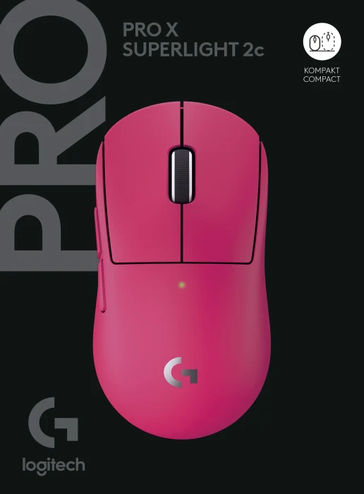 Logitech G Pro X Superlight 2c Compact Lightspeed rosa, USB