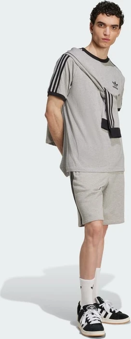 adidas Adicolor 3-Streifen Trainingshose kurz medium grey heather/black (Herren)