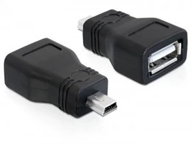 DeLOCK USB 2.0 Adapter, USB-A [Buchse] auf Mini-B [Stecker] (65277)