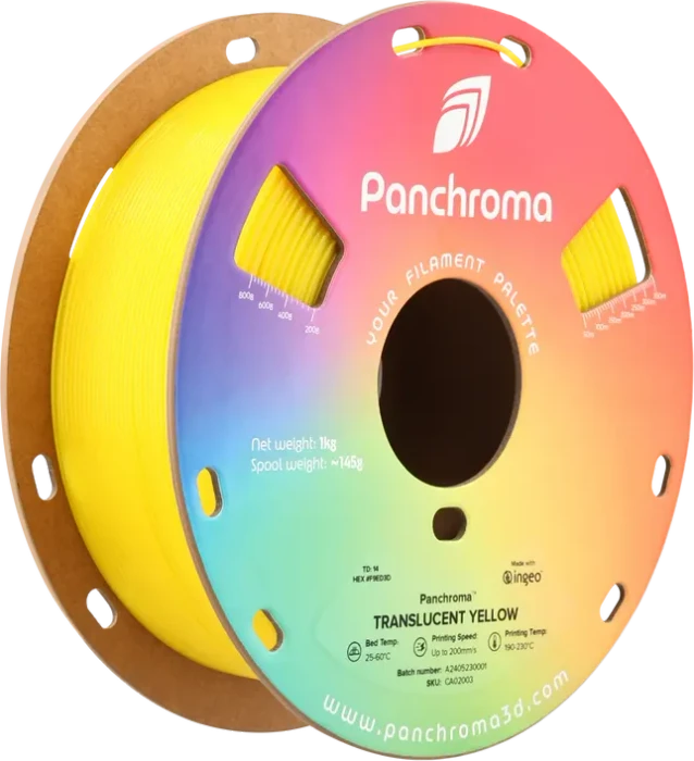 Polymaker Panchroma PLA Translucent, Yellow, Spule, 1.75mm, 1.00kg
