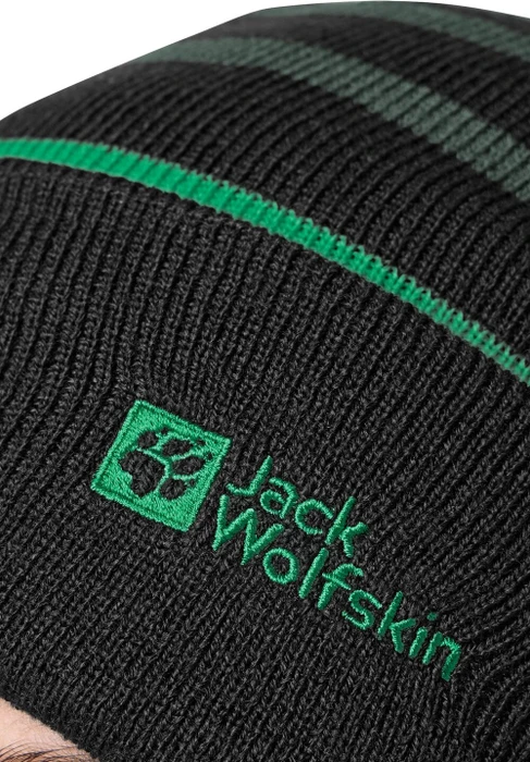 Jack Wolfskin Stripy Knit Beanie slate green/mystic (Junior)