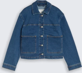 Tom Tailor Cropped Stretch Jeansjacke mid stone bright blue denim (Junior)