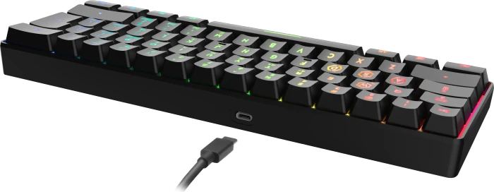 Speedlink Letos RGB 60% Gaming Keyboard, schwarz, LEDs RGB, USB, US