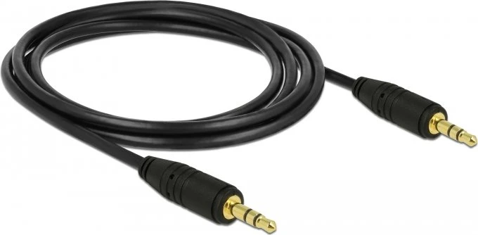 DeLOCK Klinkenkabel 3-Pin Stereo, 3.5mm Stecker auf 3.5mm Stecker, schwarz, 2.0m