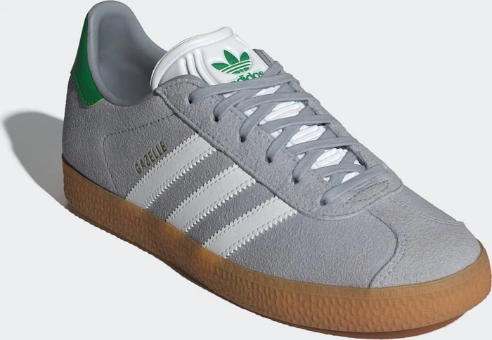 adidas Gazelle halo silver/cloud white/green (Junior)