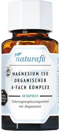 naturafit Magnesium 150 Organischer 4-Fach Komplex Kapseln, 60 Stück