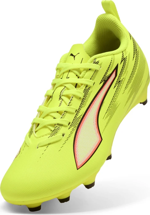 Puma Ultra 6 Play FG/AG yellow alert/puma black/glowing red/lime squeeze (Junior)