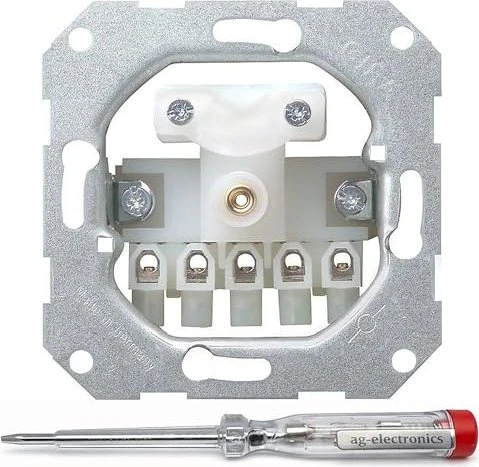 Gira Schnurableitung UP-Einsatz 040000 | 5-polig | Schraubklemmen 2,5 mm² | Tragring | Zugentlastung | IP20