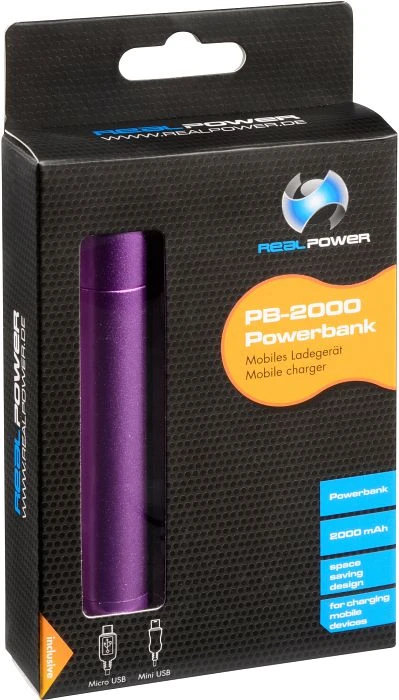 Ultron Powerbank RealPower PB-2000 violett