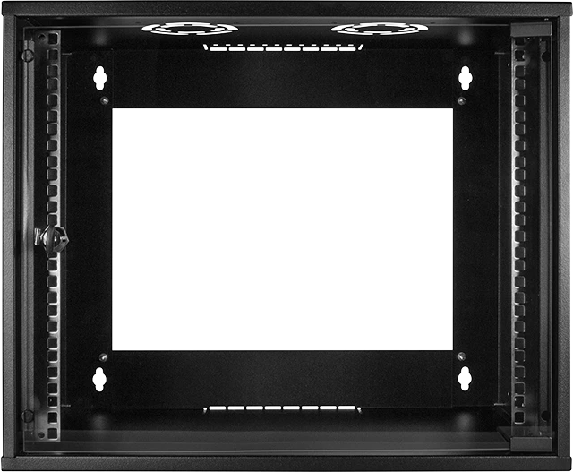 LogiLink 19" Wandschrank ECO 4HE, montiert, Sicherheitsglastür, schwarz, 400mm tief