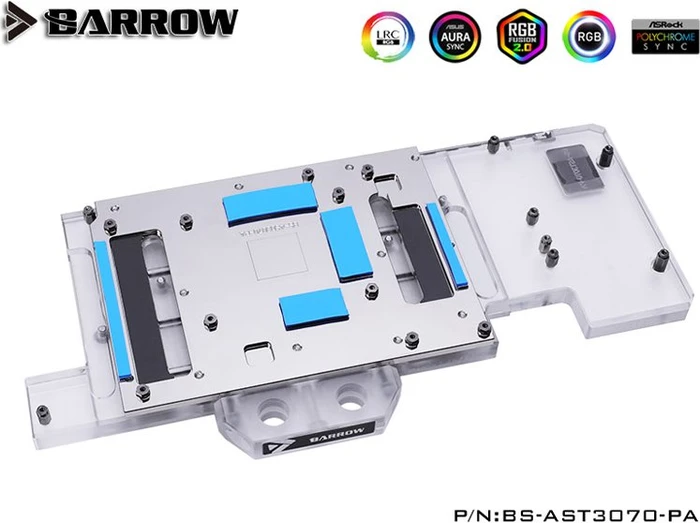 Barrow NVIDIA RTX 3070 LRC 2.0 Full Coverage GPU Water Block, ASUS TUF 3070 Aurora