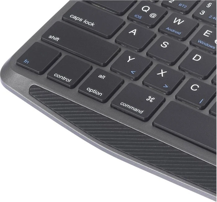 Renkforce RF-WLBTKB-300 Funk Tastatur mit Multi-Touchpad, schwarz/grau, USB/Bluetooth, DE
