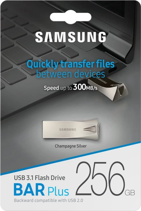 Samsung USB Stick Bar Plus 2019 256GB Champagne Silver, USB-A, USB 3.2 Gen 1×1