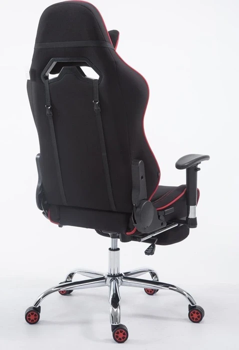 CLP Racing Limit Stoff Gamingstuhl mit Fußstütze, schwarz/rot