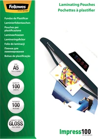Fellowes Laminierfolien, A5, 2x 100µm, glänzend, 100 Stück