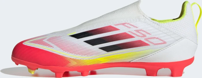 adidas F50 League Laceless FG/MG cloud white/core black/solar yellow (Junior)