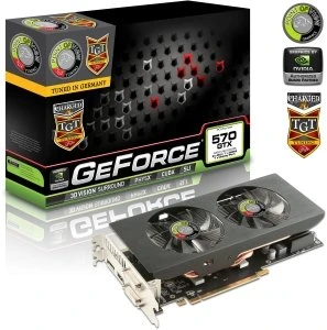 Point of View GeForce GTX 570 TGT Charged Dual Fan, 1.25GB GDDR5, 2x DVI, HDMI, DP