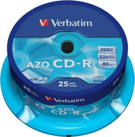 Verbatim Azo Crystal CD-R 80min/700MB, 52x, 25er Spindel