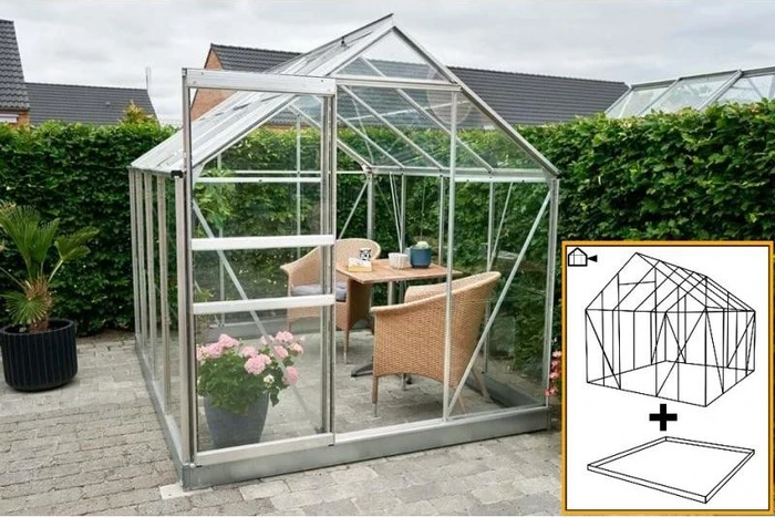 Halls Popular 86 Glas 3mm Gewächshaus alu