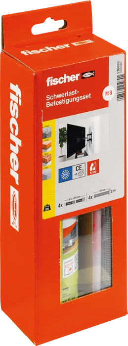 fischer SBS M8 FIS VS Plus Low Speed Schwerlast-Befestigungsset Schrauben/Dübel-Sortiment, 4 Stück